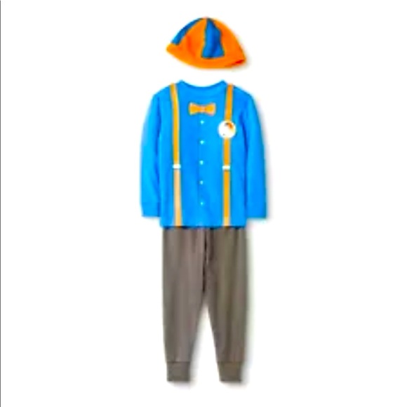 Blippi Character Costume Pajama 3-Piece Set Multi-Color Hat Brand New 3T 4T 5T - Picture 2 of 2